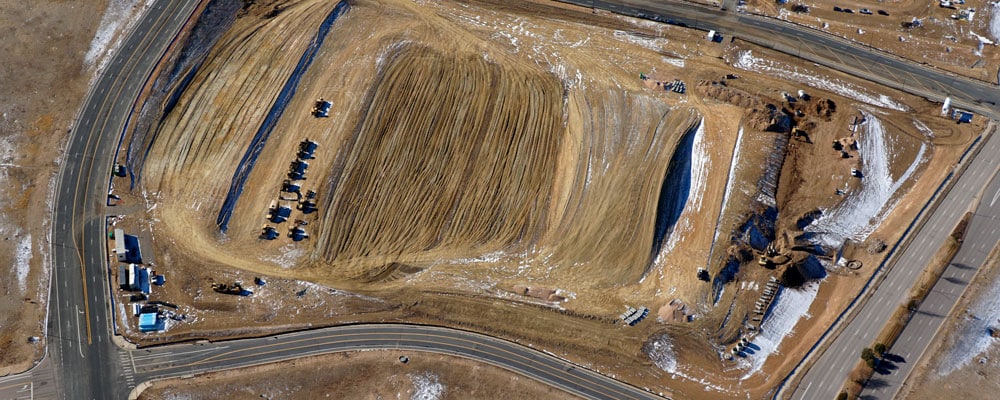 Aerial view of Dove Valley Logistics Centre II construction site.